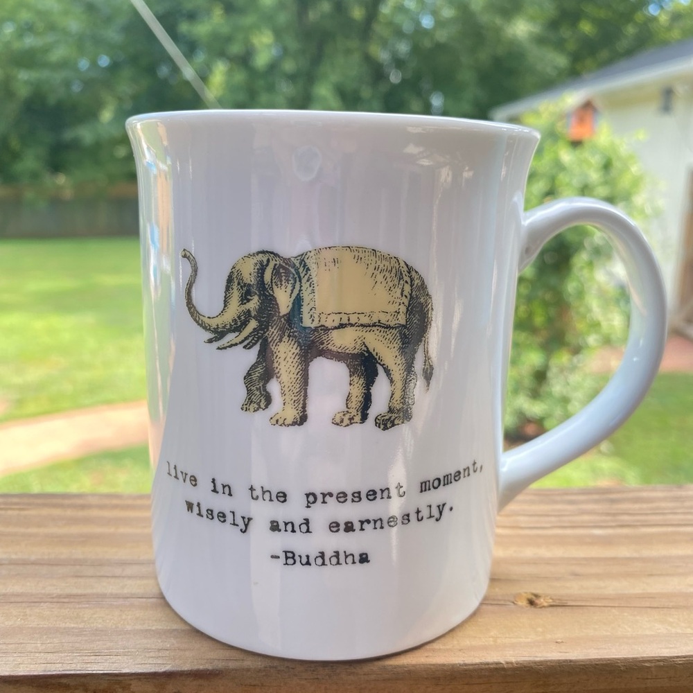 Elephant Mug with Buddha quote